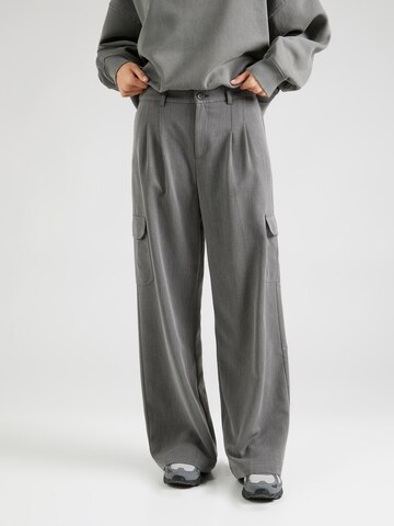 Wide Leg Pantalon cargo Gina Tricot en gris : devant