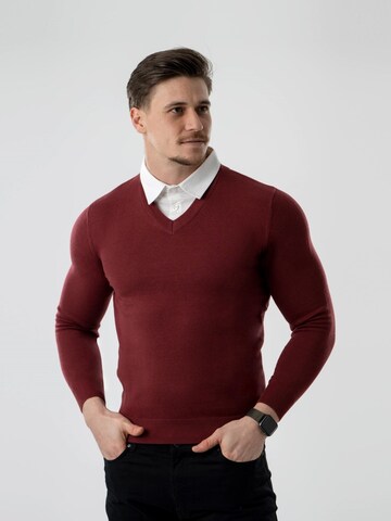 PANTONECLO Sweater 'Pantoneclo Men’s Mock Sweater' in Red