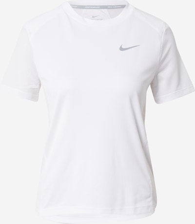 NIKE Sportshirt 'Miler' in silber / weiß, Produktansicht