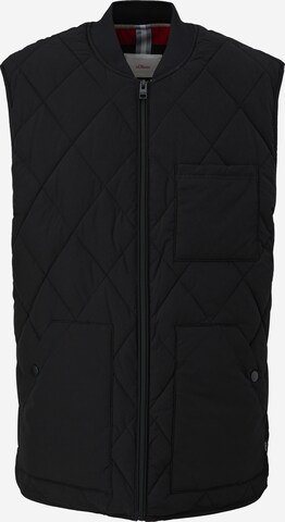 s.Oliver Men Tall Sizes Vest in Black: front