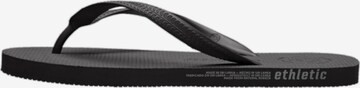 Ethletic T-Bar Sandals 'Flip' in Black: front