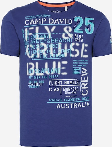 CAMP DAVID Shirt 'Fly and Cruise' in Blue: front