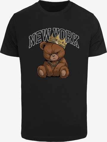 Mister TeeMajica 'NY Crowned Bear' - crna boja: prednji dio