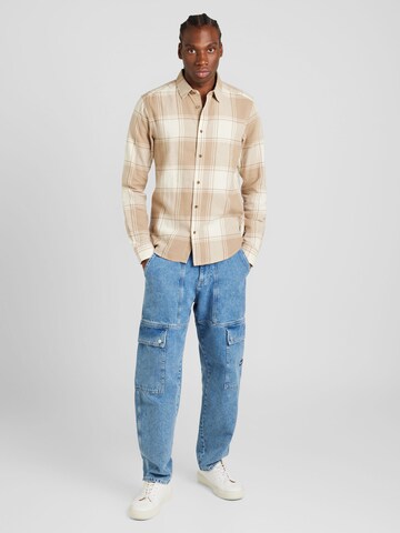 Only & Sons Slim Fit Skjorte 'ONSGudmund' i beige