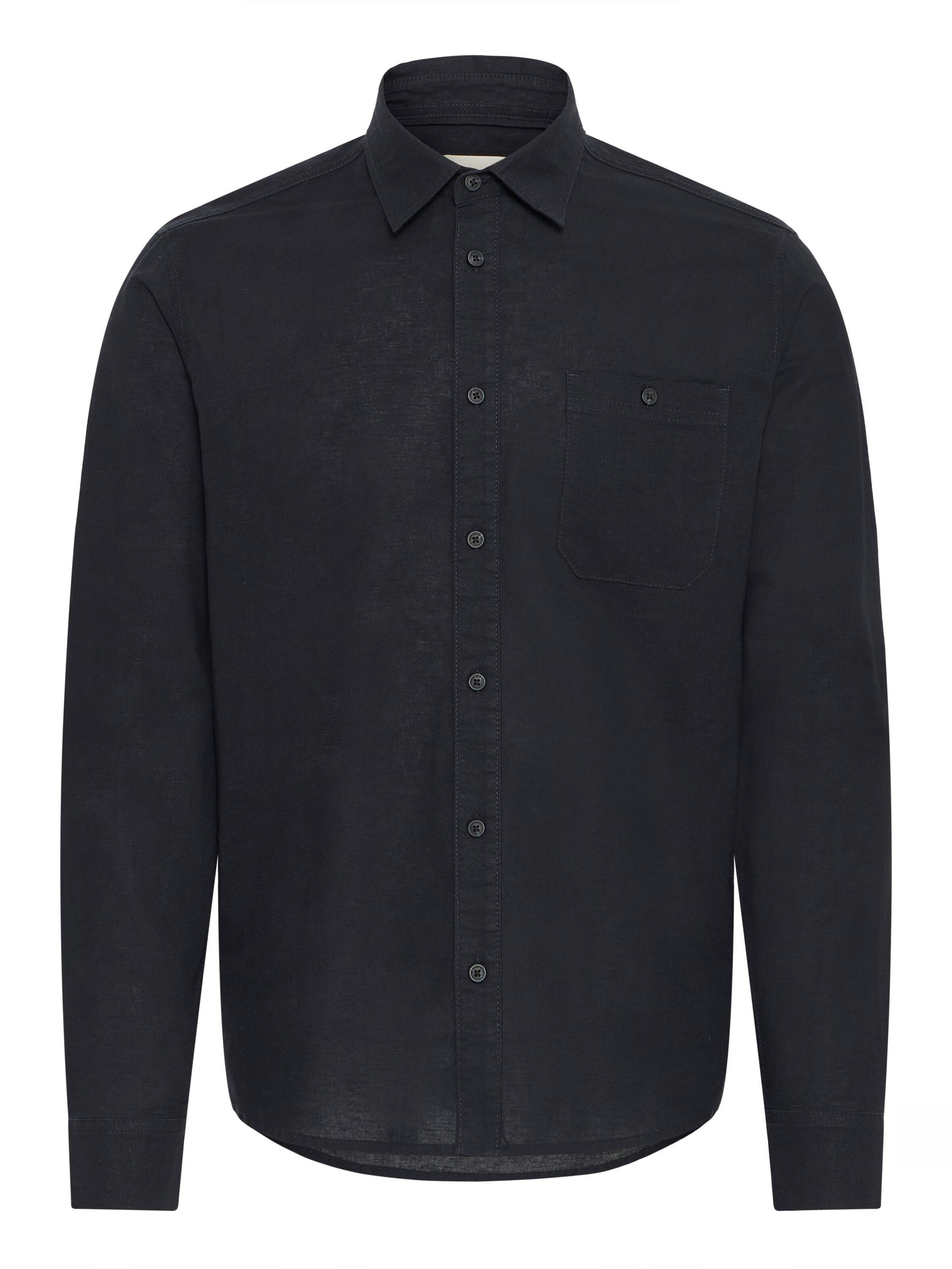 BLEND Overhemd ' BHBAY LINEN ' in Zwart: voorkant