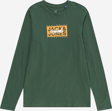 Jack & Jones Junior Tričko 'Races' – zelená: přední strana