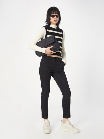 Sisley Slimfit Spodnie w kant w kolorze czarny