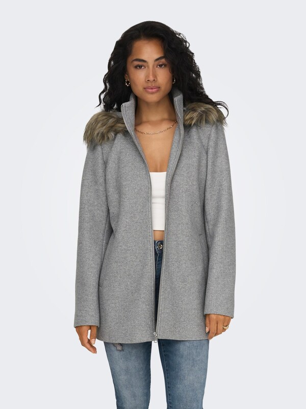 ONLY Between-Seasons Coat 'ONLNew Erica' in Mottled Grey