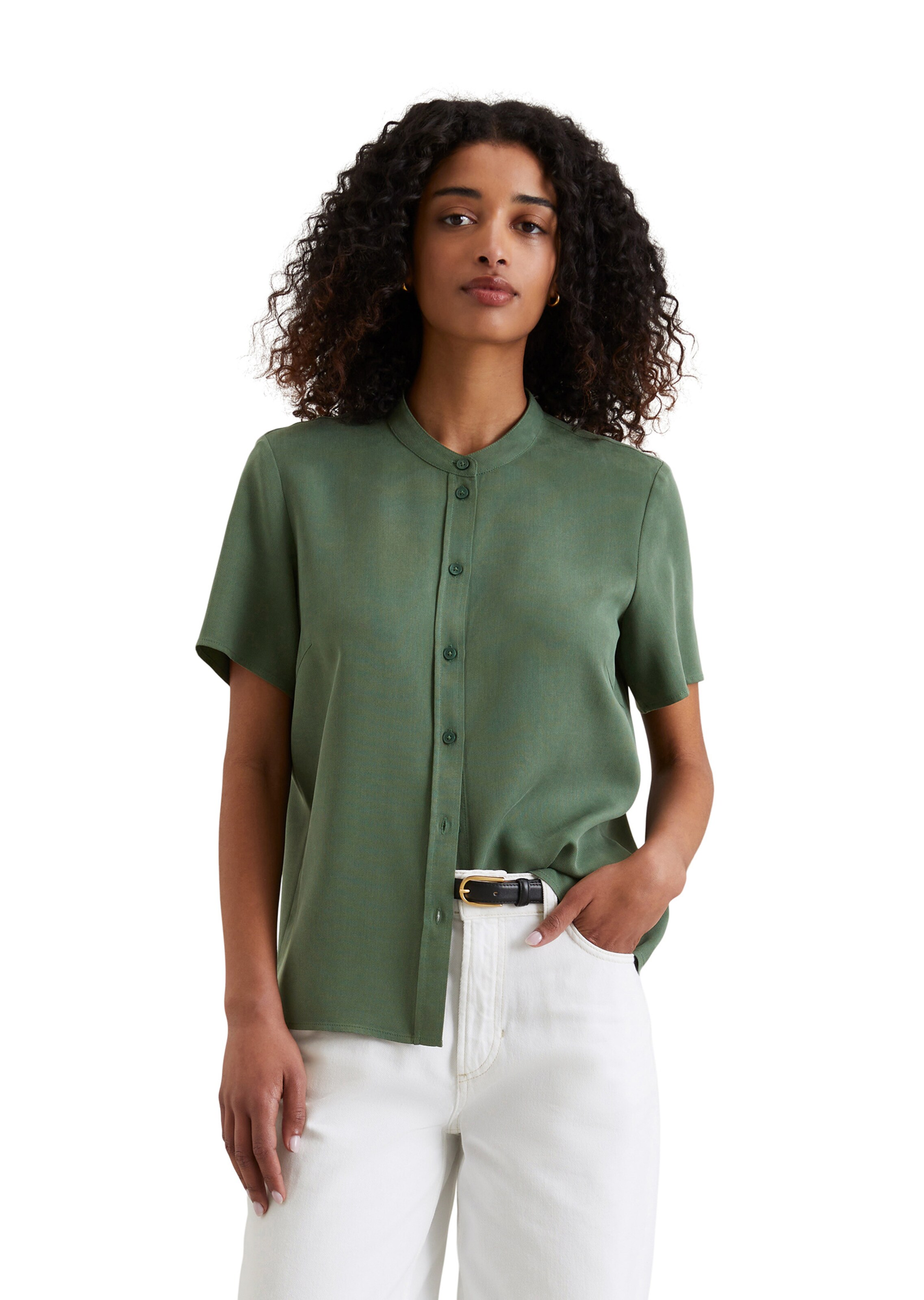 Marc O'Polo DENIM Blouse in Green: front