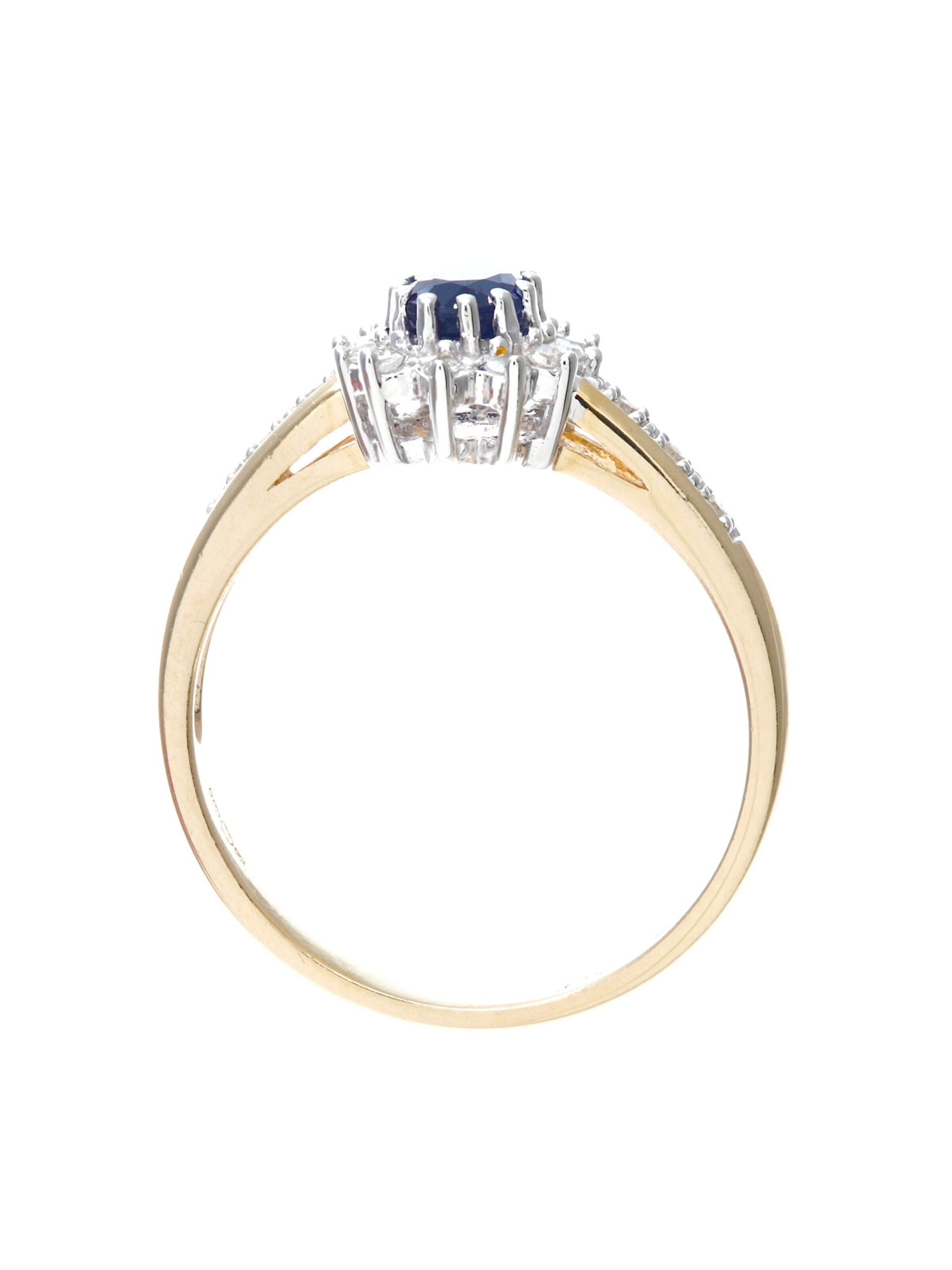 DIAMANT LETERNEL - Anillo 'Cluster-Ring aus 375 Gelbgold mit Diamant mit Saphir' en oro