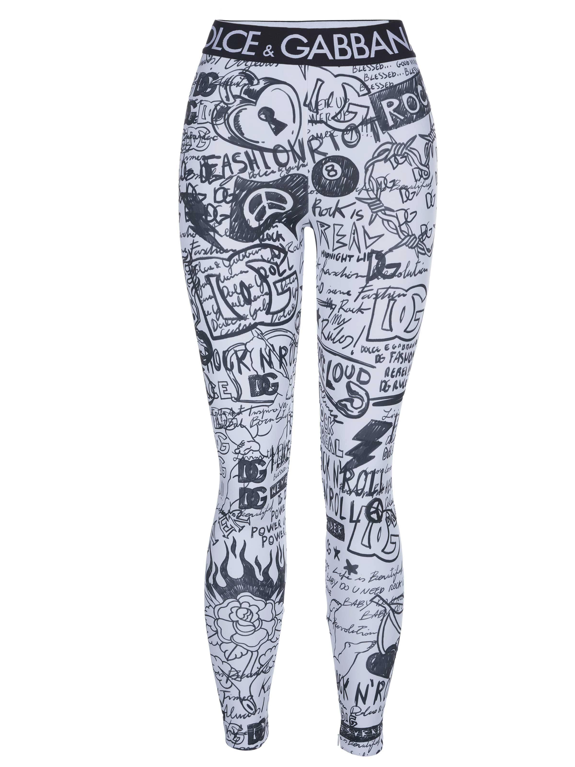 DOLCE & GABBANA Regular Leggings 'Dolce & Gabbana Hose' in White: front