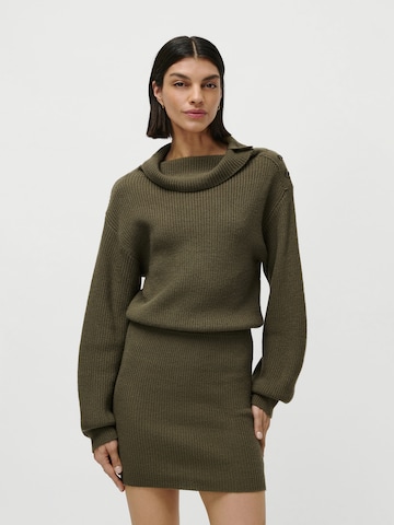 LeGer by Lena Gercke Sukienka z dzianiny 'Cara' w kolorze zielony: przód