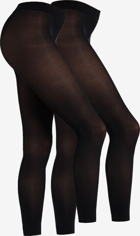 camano Skinny Leggings 'Thermo' in Schwarz: predná strana