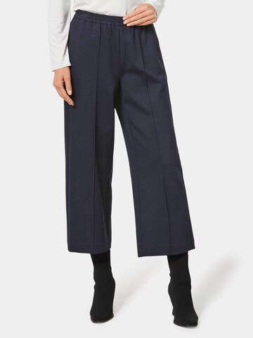 Goldner Wide leg Broek in Blauw: voorkant