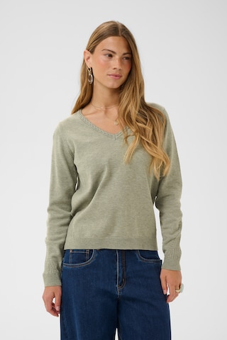 Pull-over 'Dela' Cream en vert : devant
