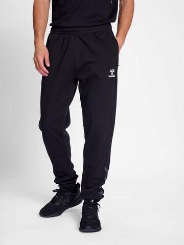 Hummel Regular Workout Pants 'TRAVEL' in Black: front