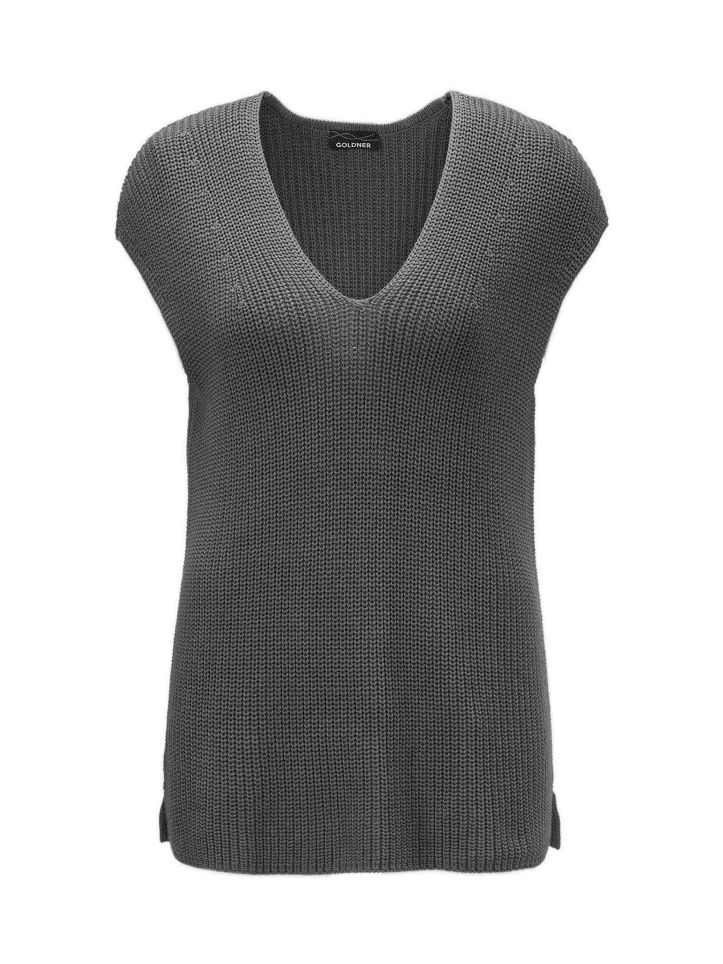 Goldner Pullover in Grau: Vorderseite