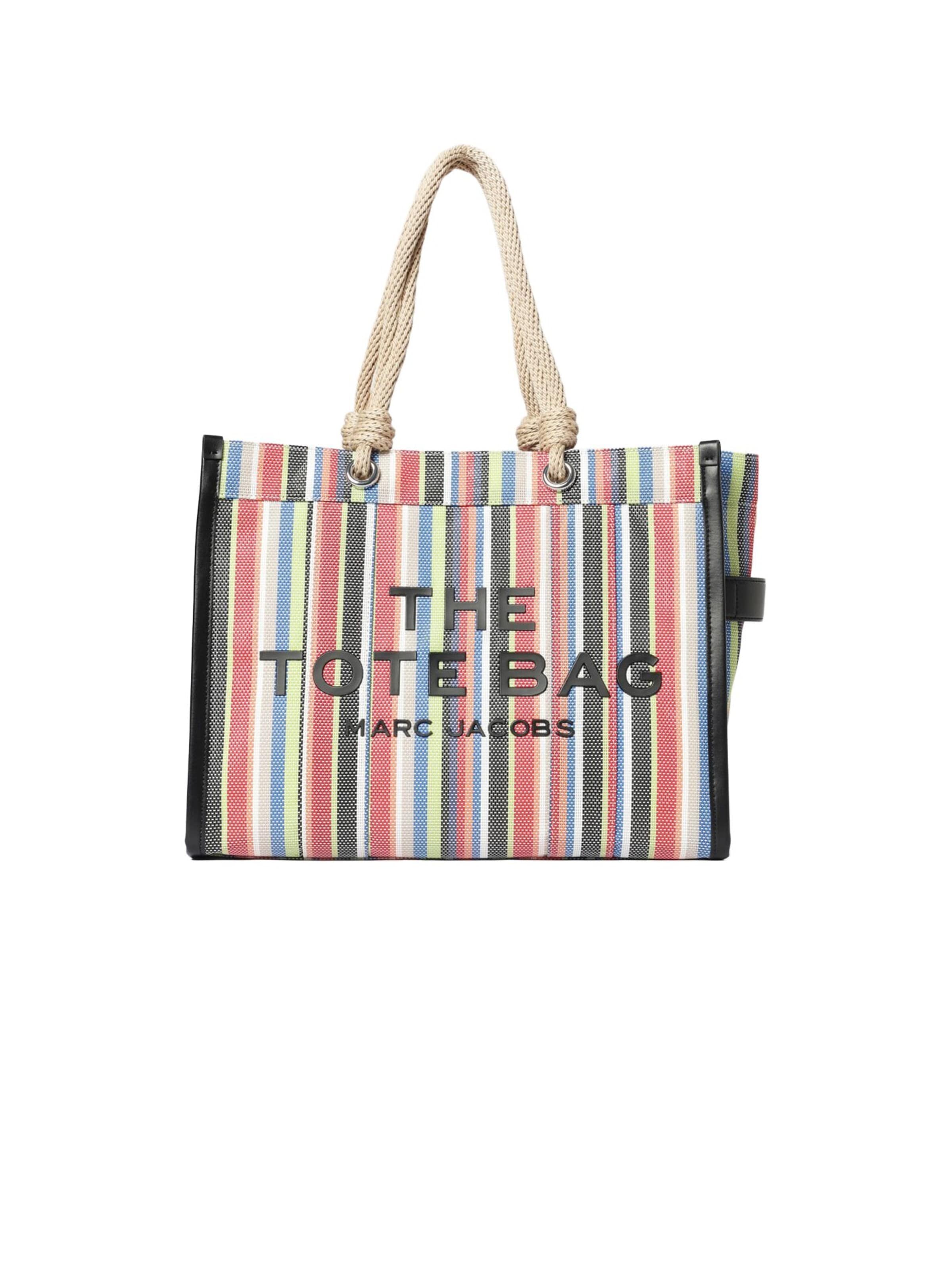 Marc Jacobs - Shopper 'The Stripe Mesh Large Tote Bag' en beige: frente