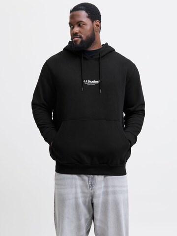 Felpa 'JJESOHO' di Jack & Jones Plus in nero: frontale