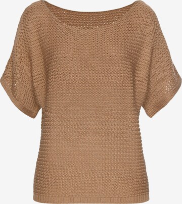 LASCANA Sweater in Brown: front