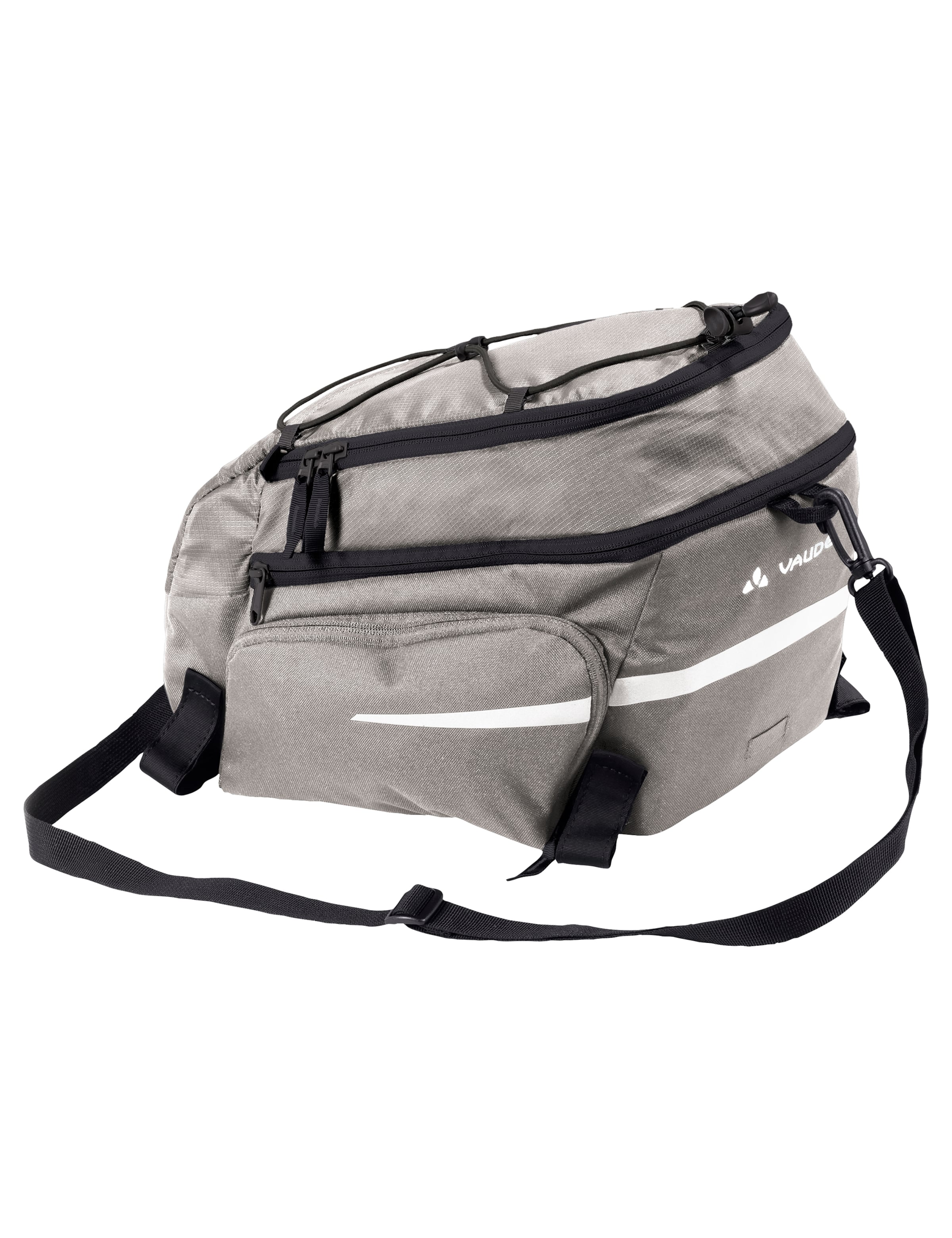 VAUDE RT-Gepäckträgertaschen 'Silkroad Plus' in Grau: Vorderseite