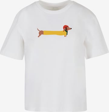 Merchcode Tričko 'Christmas Dog' - Biela: predná strana