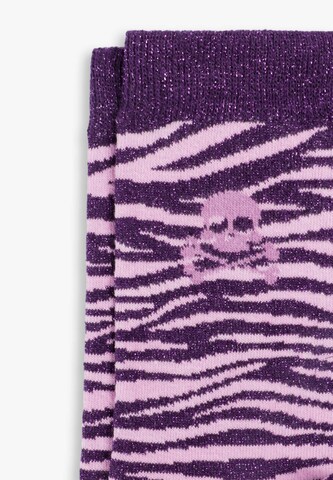 Calzino 'Zebra Lurex' di Scalpers in lilla