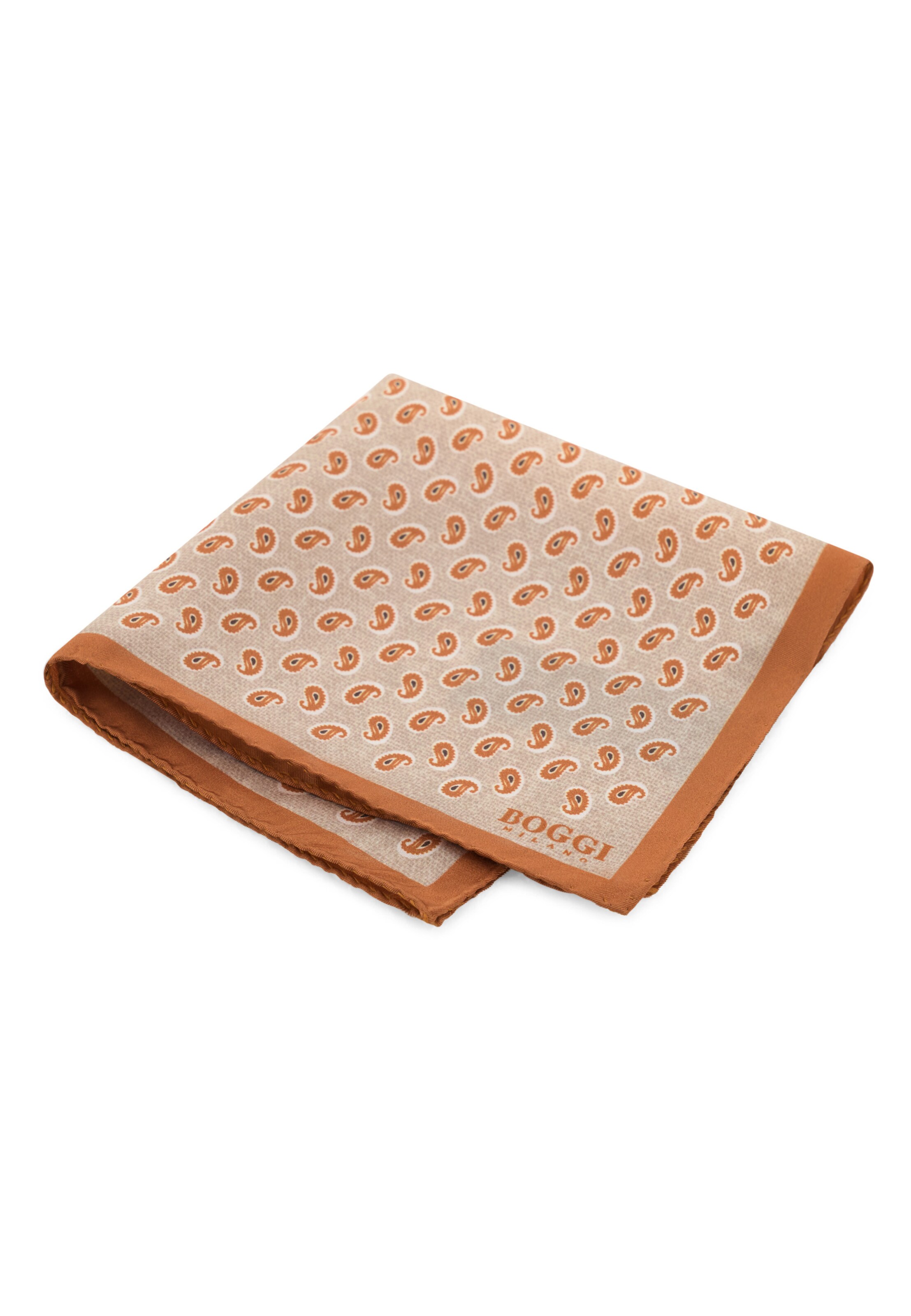 Boggi Milano Pochet in One Size in de kleur Sand / Cognac, Productweergave