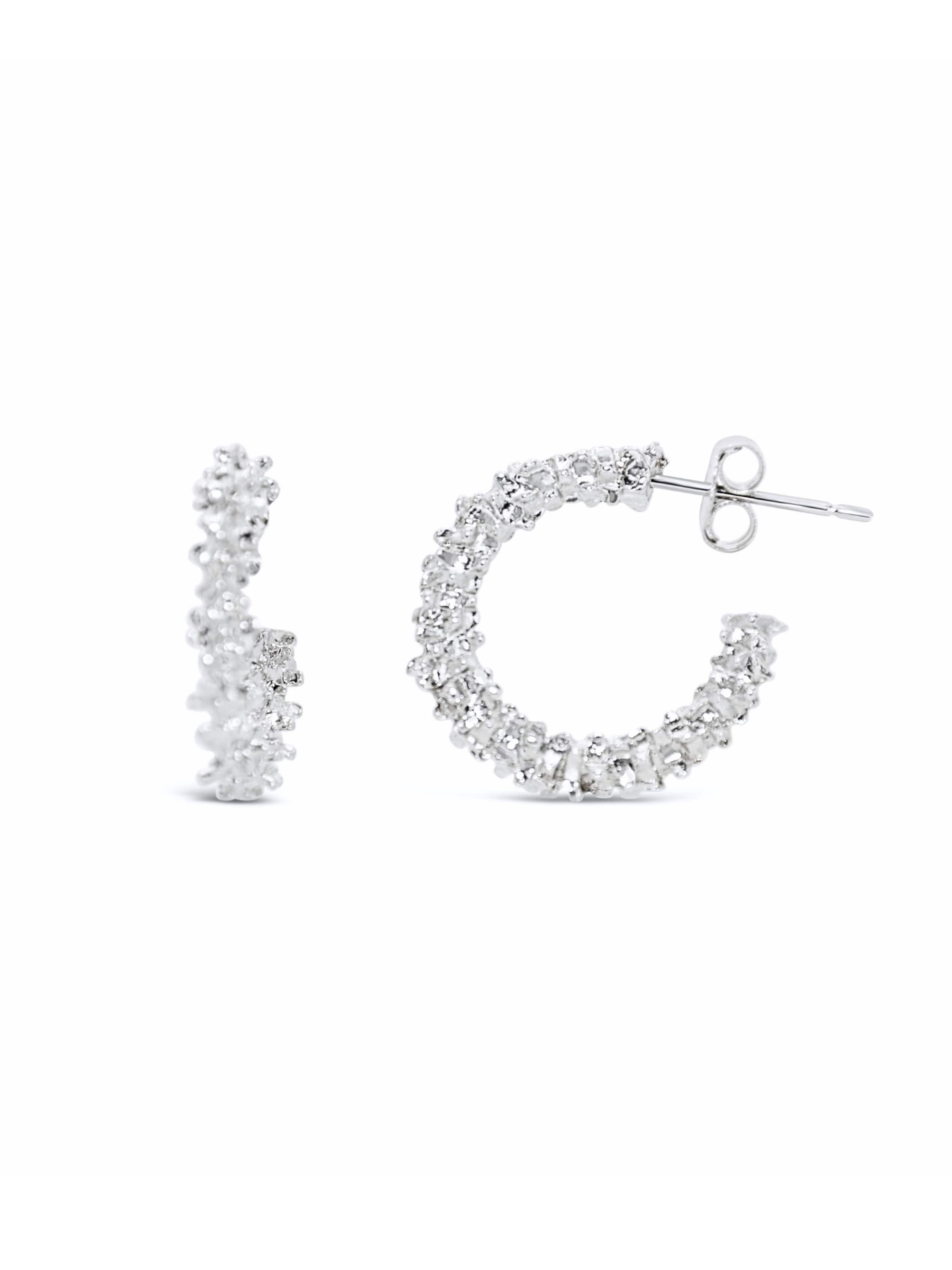 ARS-ARGENTI Earrings 'RICH B*TCH HOOPYS - silver' in Silver: front