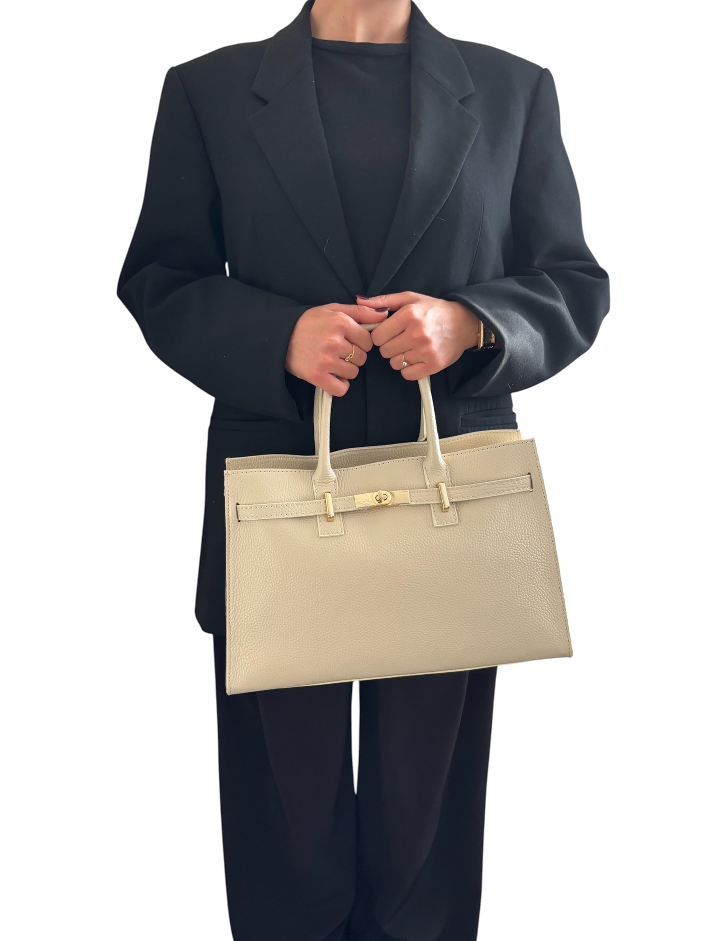 CHICCA BORSE Handtas in Beige: voorkant