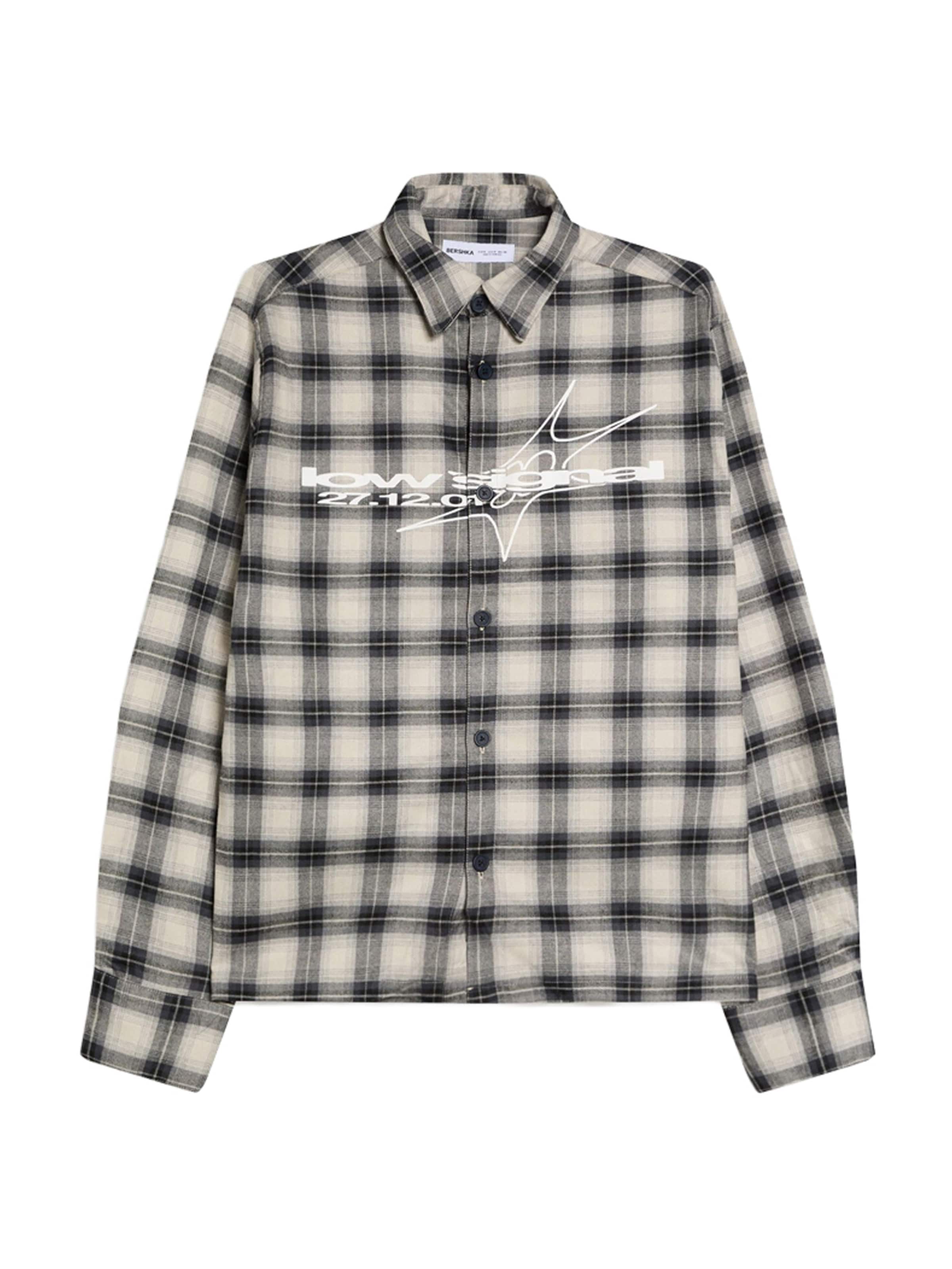 Bershka Regular fit Srajca | siva barva: sprednja stran