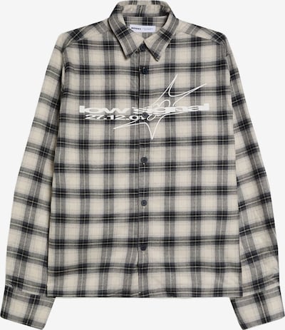 Bershka Paita värissä harmaa / basaltinharmaa / musta / valkoinen, Tuotenäkymä