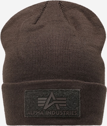 ALPHA INDUSTRIES Шапка в Коричневый: спереди