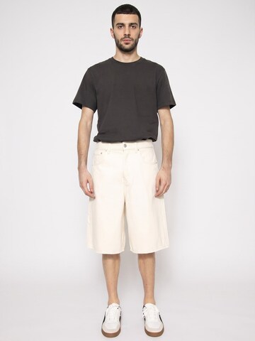 Baggy Jeans 'Carl Balloon Ecru 4145 Pim Denim Shorts Ecru' di Only & Sons in bianco