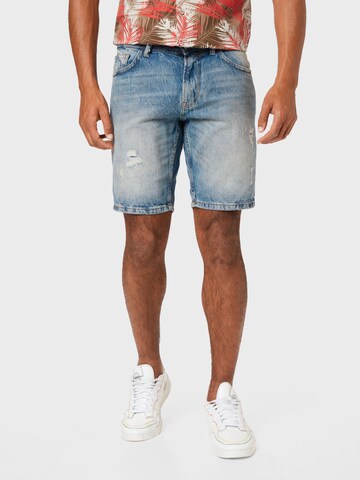 TOM TAILOR DENIM Regular Shorts in Blau: predná strana