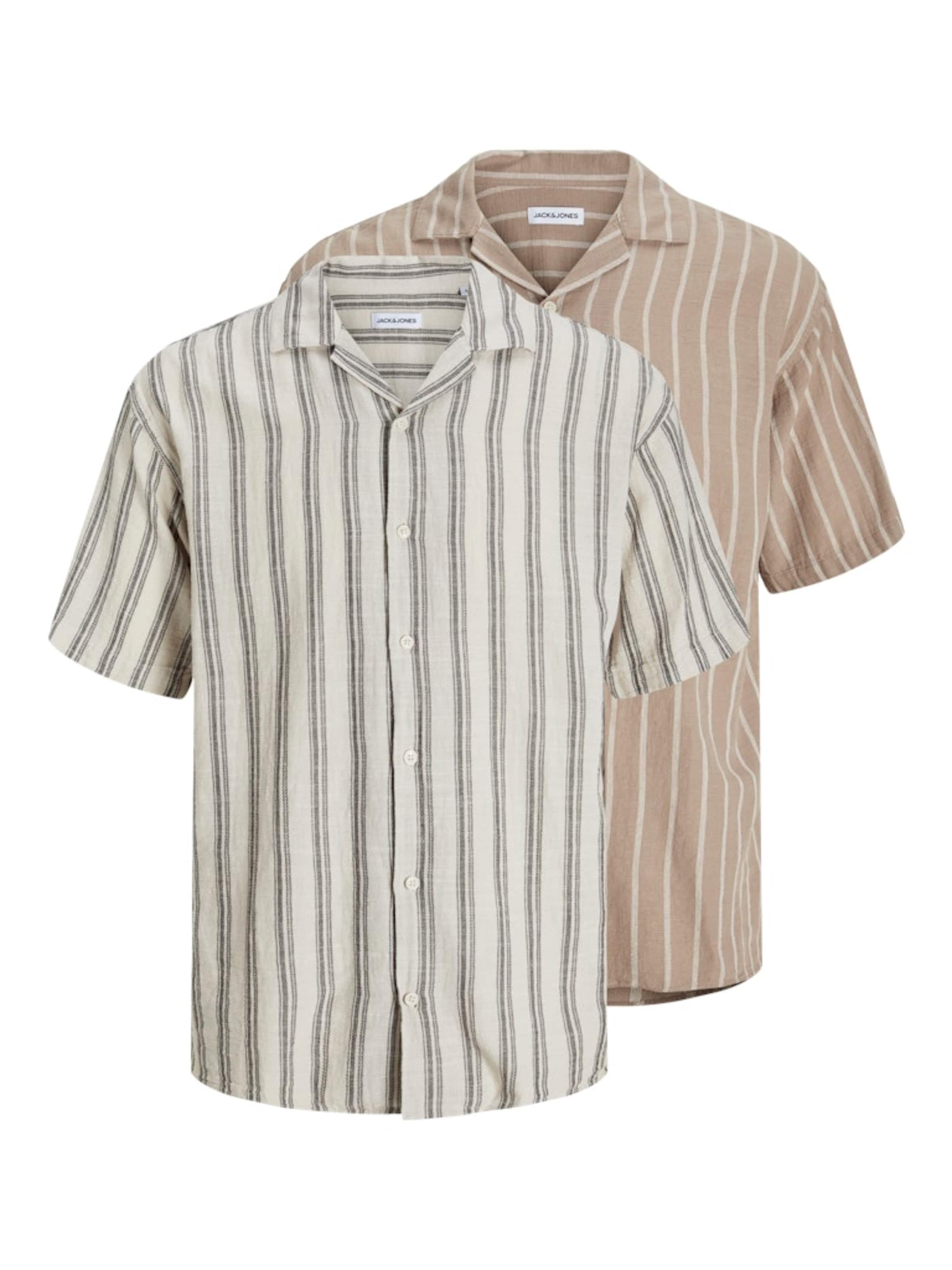 JACK & JONES Regular Fit Hemd 'JJEENZO' in Beige: Vorderseite