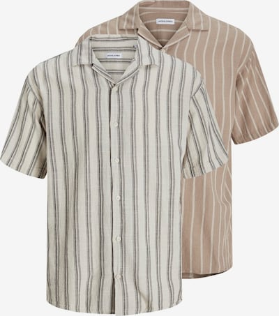 Marškiniai 'JJEENZO' iš JACK & JONES, spalva – tamsi smėlio / juoda / balta, Prekių apžvalga