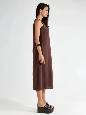 Hiccup Dress 'Linen Feel' in Brown
