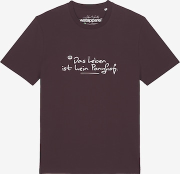 Watapparel T-Shirt 'Das Leben Ist Kein Ponyhof' (GOTS) in Rot: Vorderseite