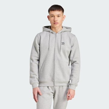 ADIDAS ORIGINALS Sweat jacket 'Trefoil Essentials' in Grey: front
