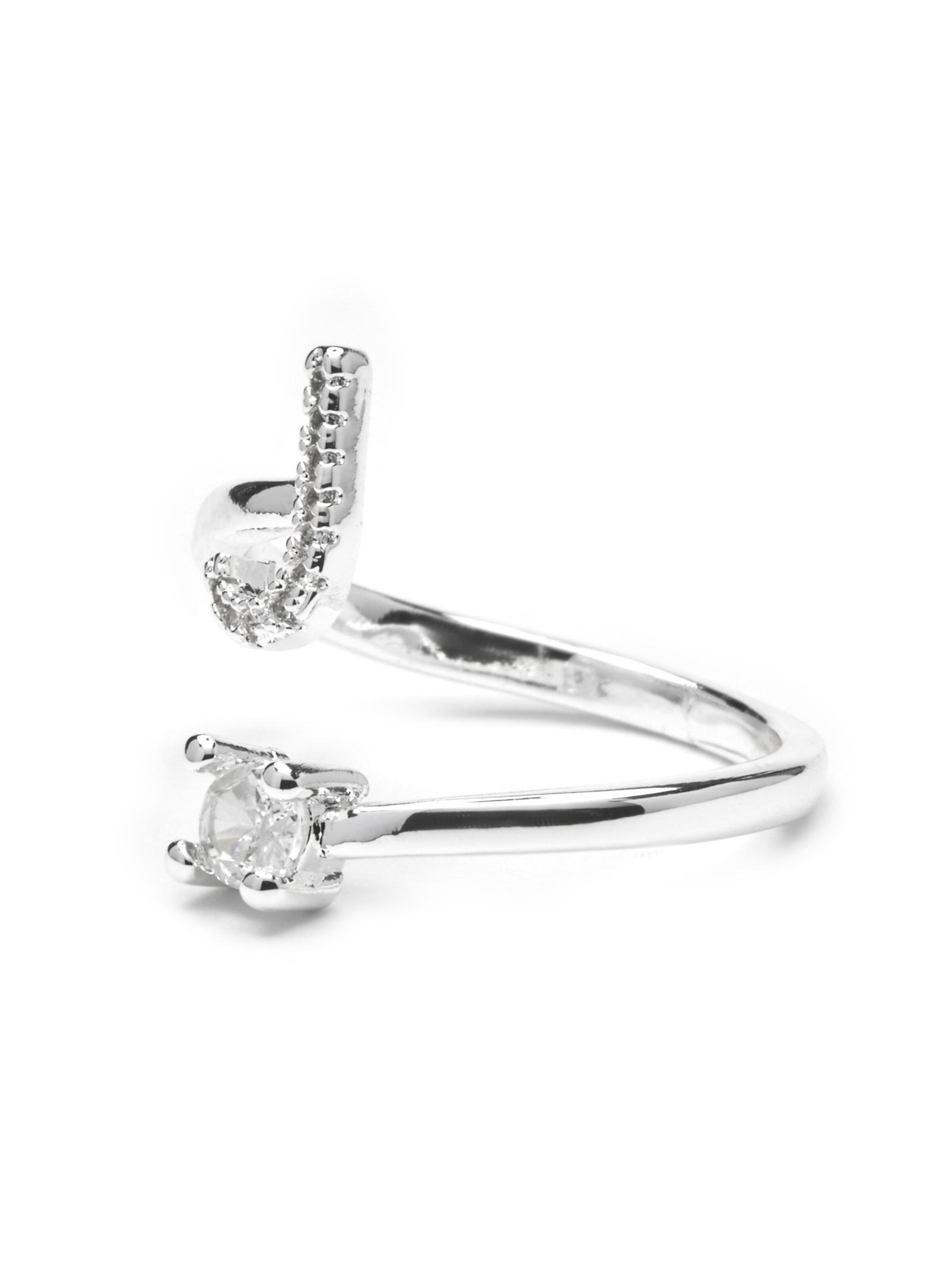Luxenter Ring 'Alphabet J' in Zilver