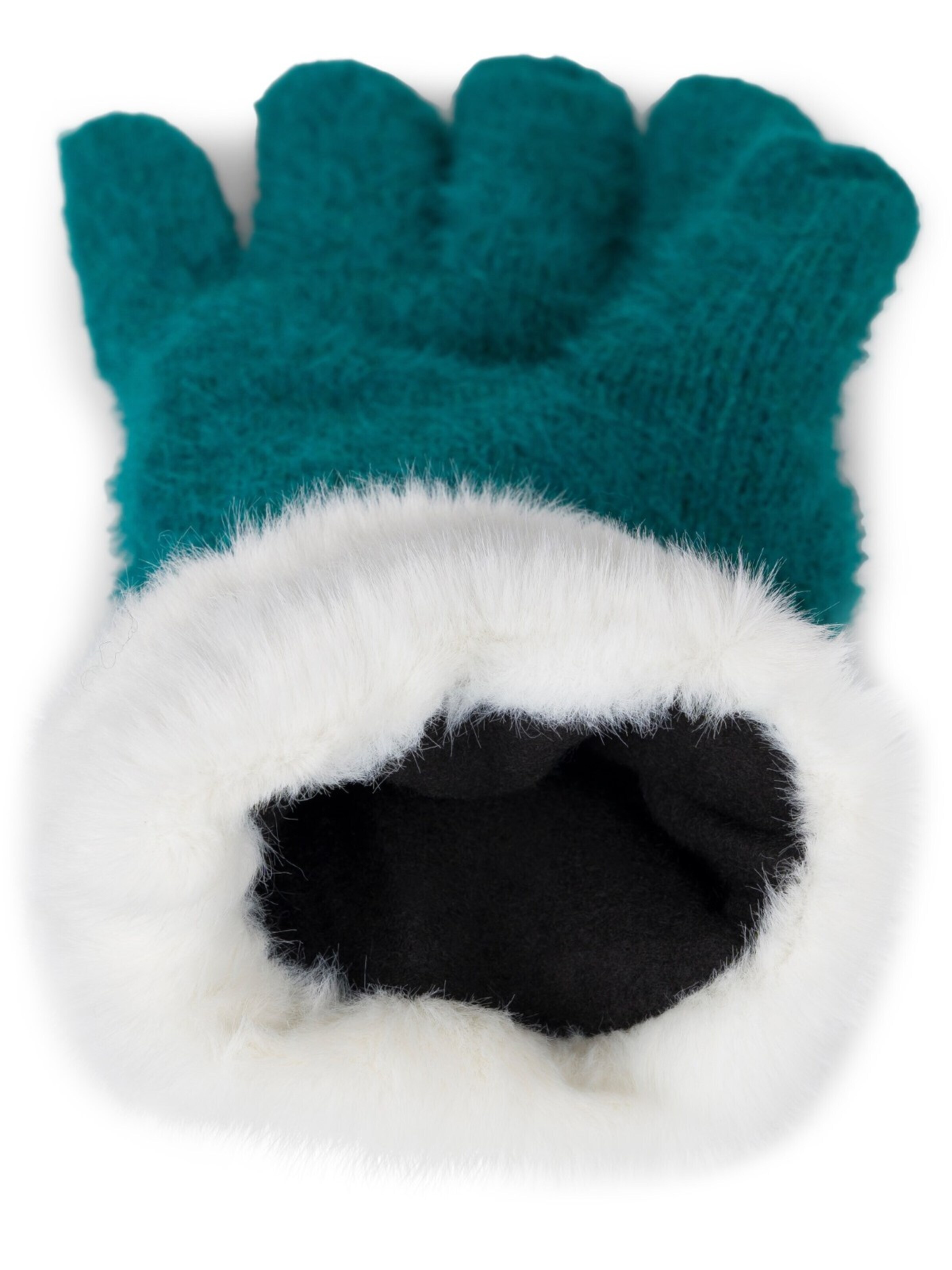 styleBREAKER Fingerhandschuhe 'Strickhandschuhe mit Reiskornmuster und Fleece'‌‌‌‌‌‌ in Grün