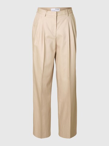 Loosefit Pantaloni con piega frontale di SELECTED in beige: frontale