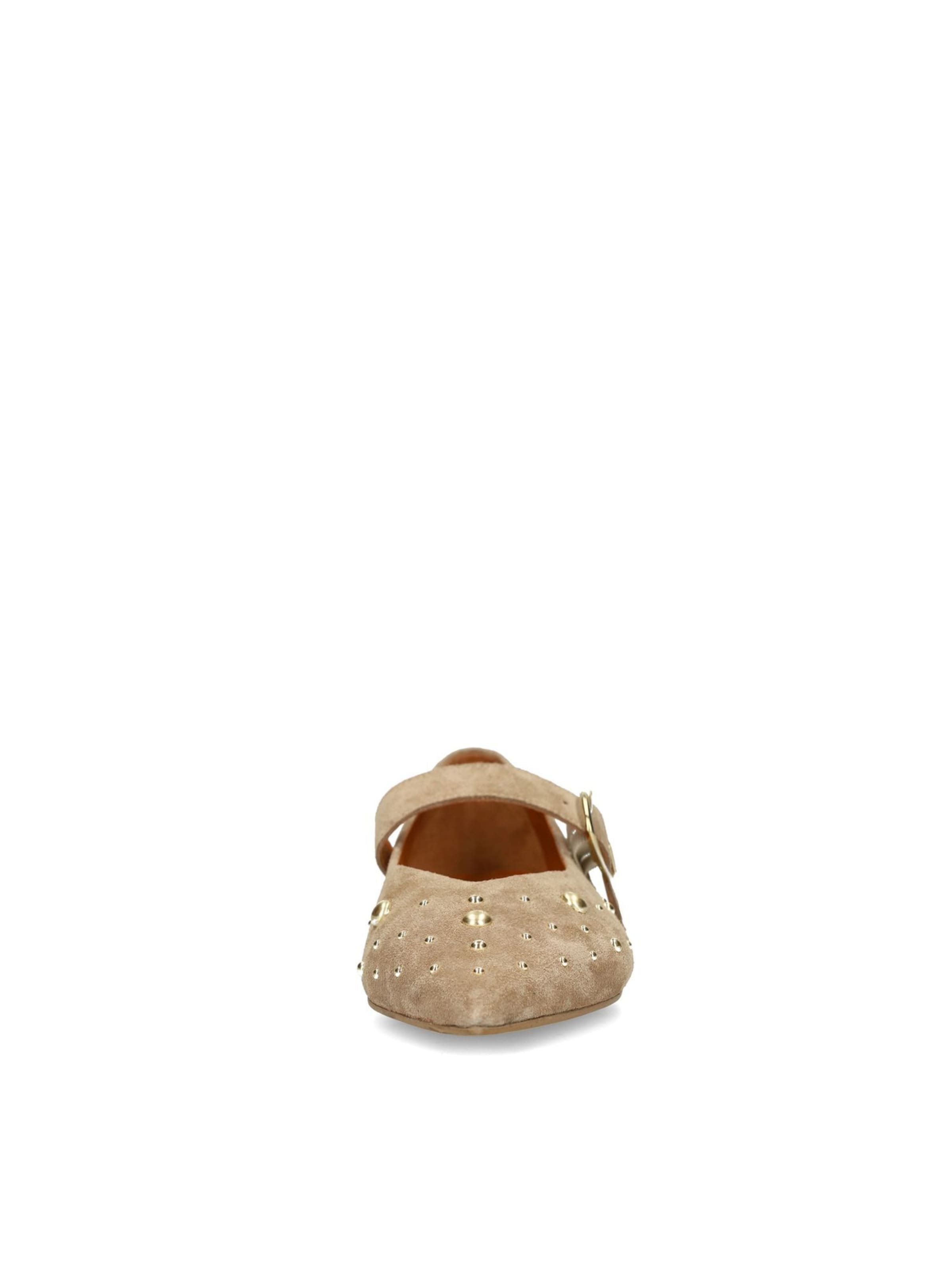 MANFIELD Ballerina met riempjes in Beige
