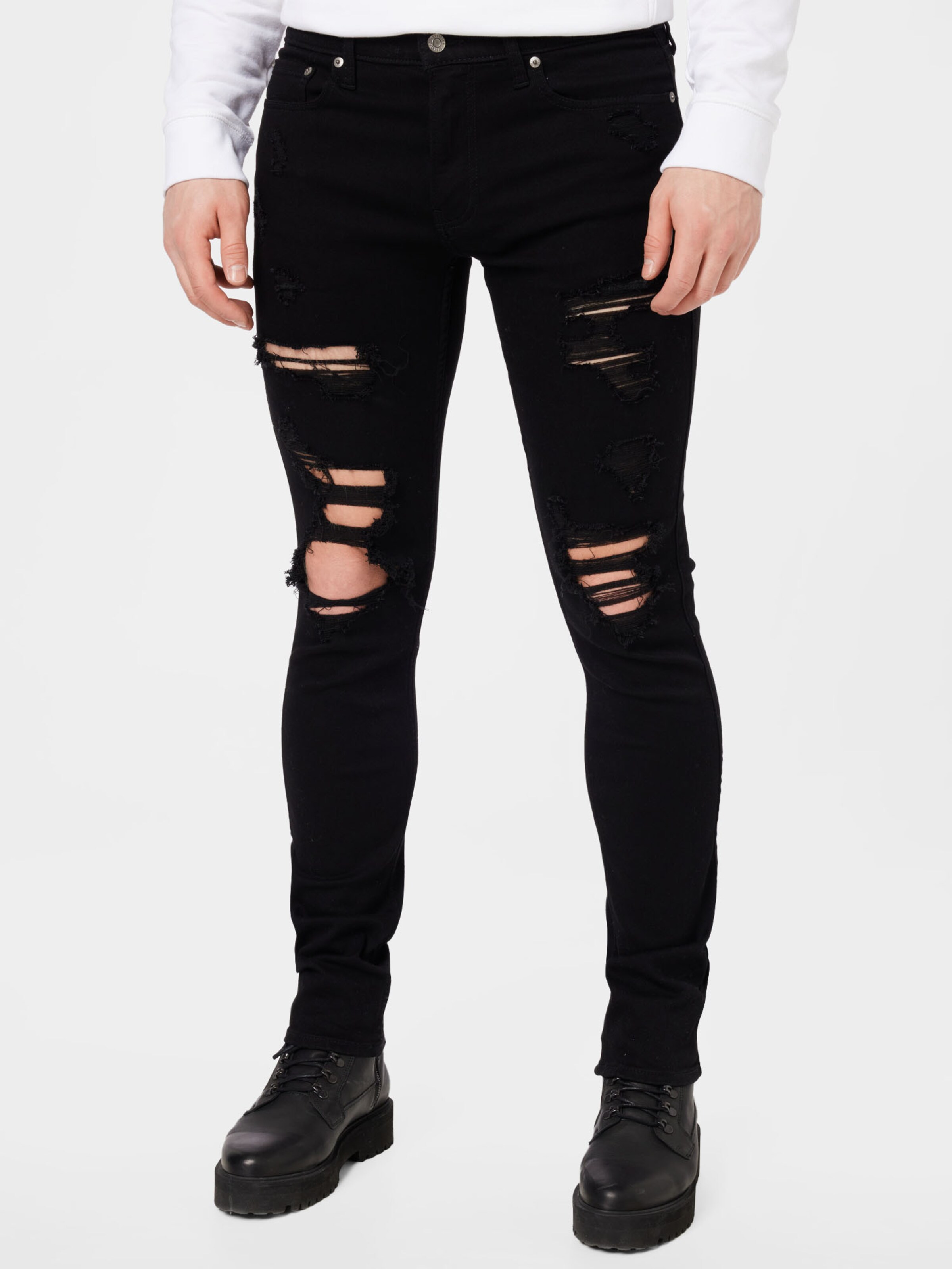 Hollister black ripped skinny 2025 jeans