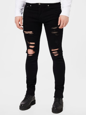 Skinny Jeans de la HOLLISTER pe negru: față