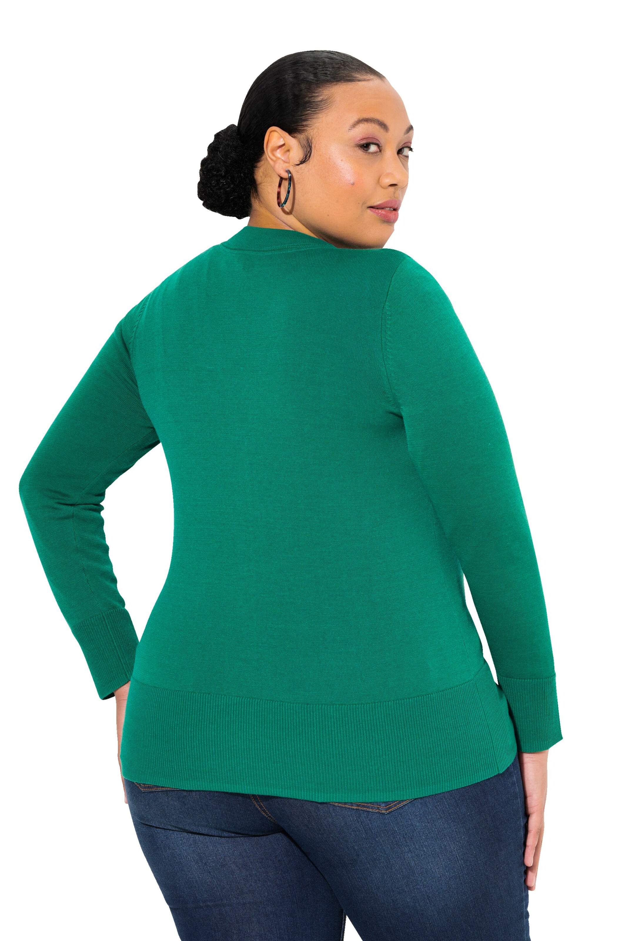 Ulla Popken Gebreid vest in Groen