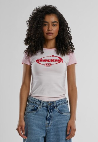 T-shirt 'Woven Signature Heart Tiny' Karl Kani en rose