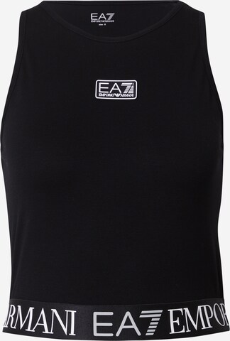 EA7 Emporio Armani Sporttop in Zwart: voorkant