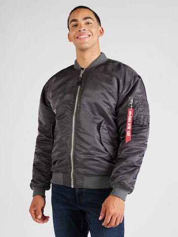 ALPHA INDUSTRIES Φθινοπωρινό και ανοιξιάτικο μπουφάν σε γκρι: μπροστά